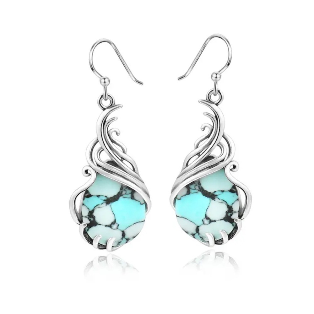 Elegant Silver and Turquoise Earrings